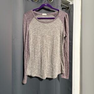Maurices Purple and Gray Long Sleeve Top